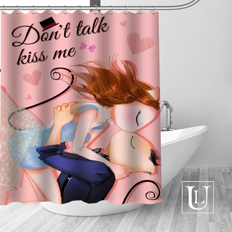 Поцелуй романтические шторы для душа пользовательские Водонепроницаемая