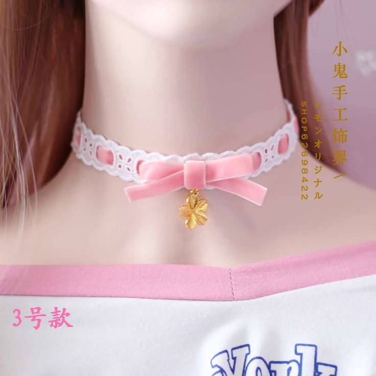 Кружевное бархатное ожерелье в японском стиле Харадзюку мягкое ювелирное