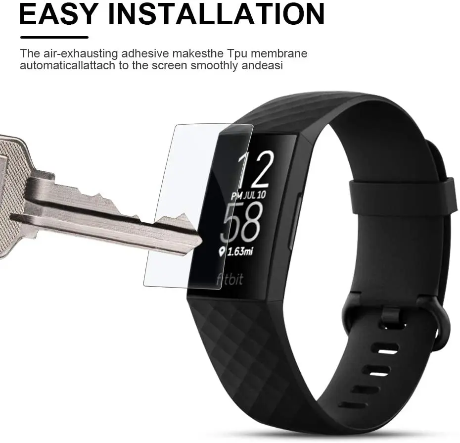 Защитная пленка TPU для Fitbit заряд 4-х Экран прозрачная защитный чехол умных часов
