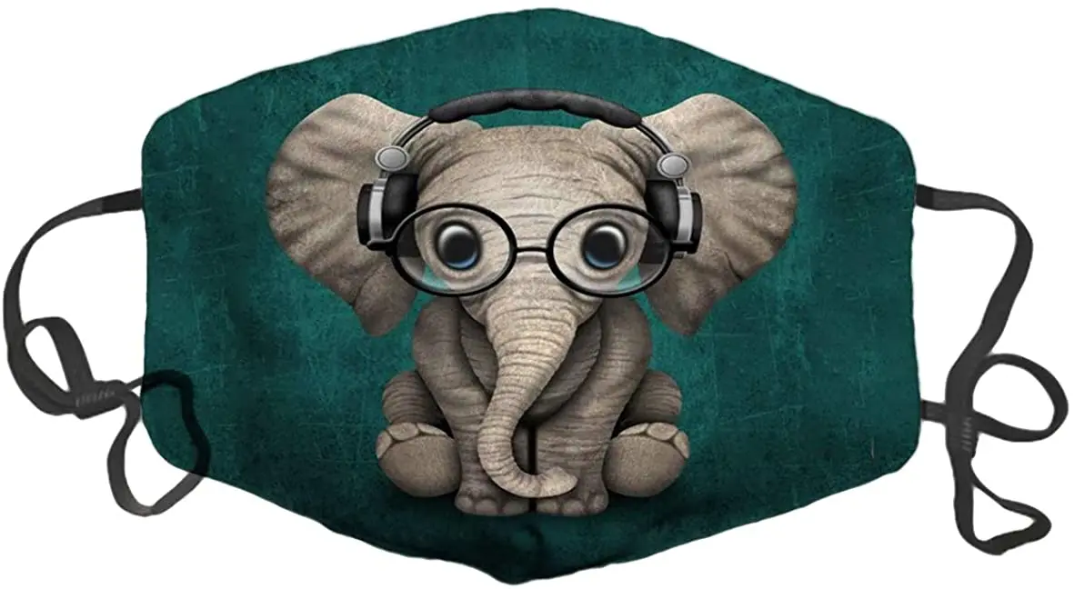 

Модная индивидуальная модная маска для рта, маска для лица, регулируемая противопылевая маска для мужчин и женщин, милая детская маска-Слон,...