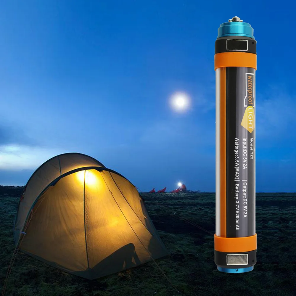 

USB Rechargeable IP68 Waterproof LED Camp Light Emergency Camp Portable Lantern Flashlight Multi-Functional Hang Magnetic Lamp C