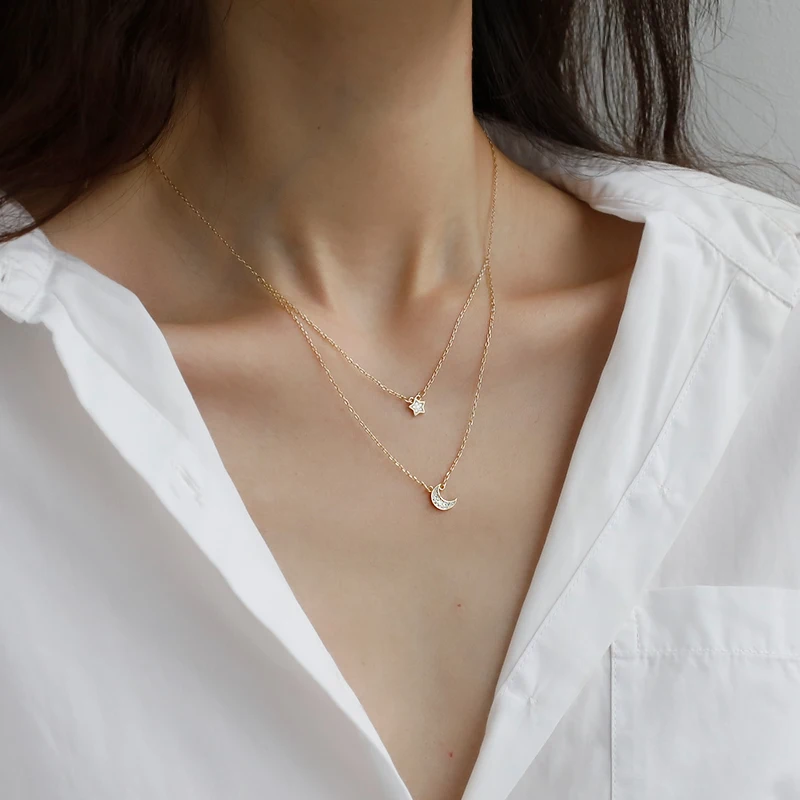 Подарок на день рождения колье ожерелье кривые полумесяца с изображением луны и