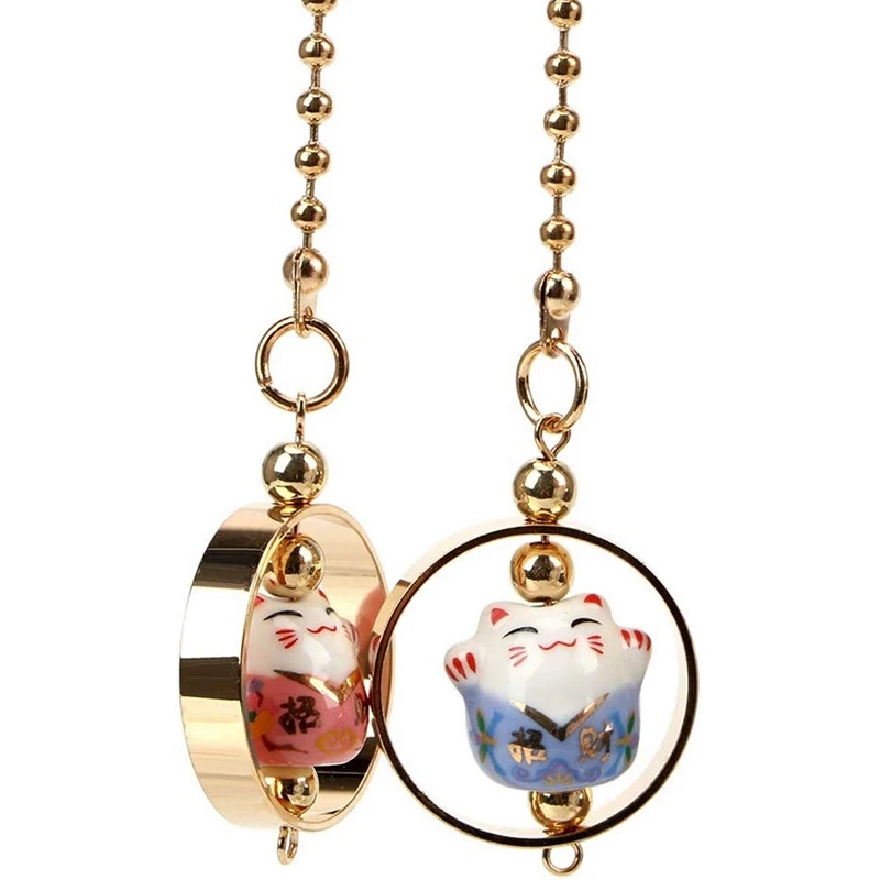 

Lucky Cat Car Accessories Ceramic Statue Pendant Ceramic Lucky Cat Car Pendant Car Rearview Mirror Car Pendant