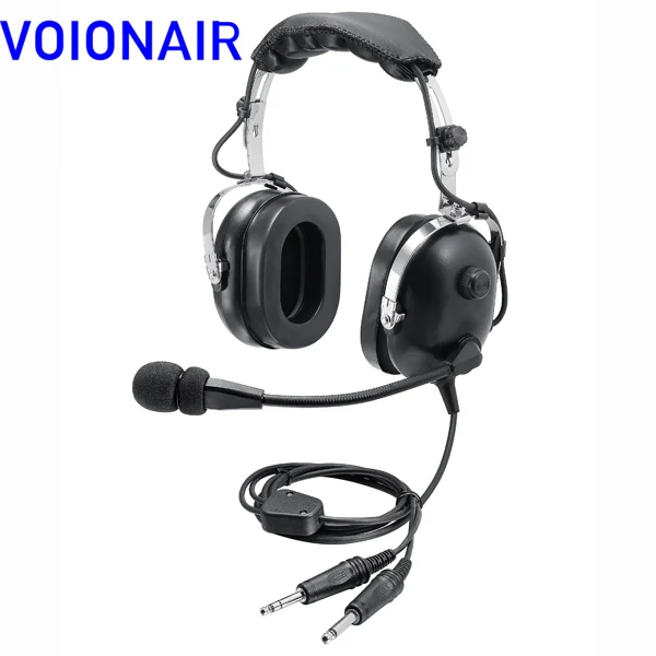 Фото Авиационная гарнитура VOIONAIR для пилотов с микрофоном с шумоподавлением, двойной разъем GA, мягкие амбушюры, гарнитура PNR №1