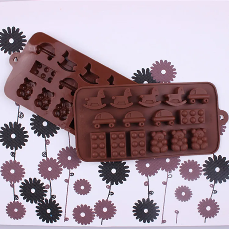 15 даже Мишка встряхивание троянский автомобиль силиконовая для шоколада выпечки
