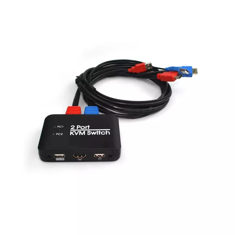 

4k @ 60 hz 2 portas hdmi kvm switch usb interruptor kvm switcher splitter com fio de 1.2 m 2 em 1 fora interruptor kvm apoio usb