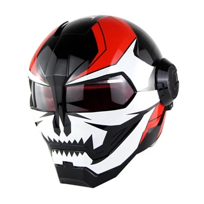 Shiny Ghost Samurai Soman Железный человек Шлем дизайн косплей Capacete ретро мотоцикл шлемы призрак самурая маска для забавных Ironman Casco Para Moto - Цвет: Shiny Ghost Samurai