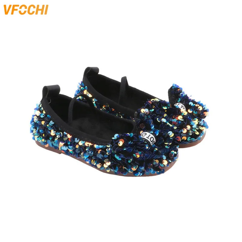 

VFOCHI 2021 новые туфли для девочек с блестками и плоской подошвой для девочек танцевальные туфли детская обувь для принцесс мягкая подошва повс...