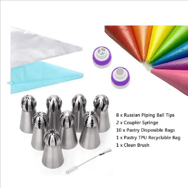 Набор принадлежностей для украшения тортов 22 шт. 8 лампочек 2 пары 10 одноразовых