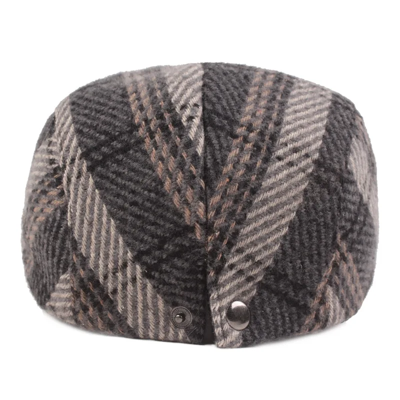 Весенне-осенние шерстяные смешанные кепки Fibonacci в сетку для мужчин газетчика из