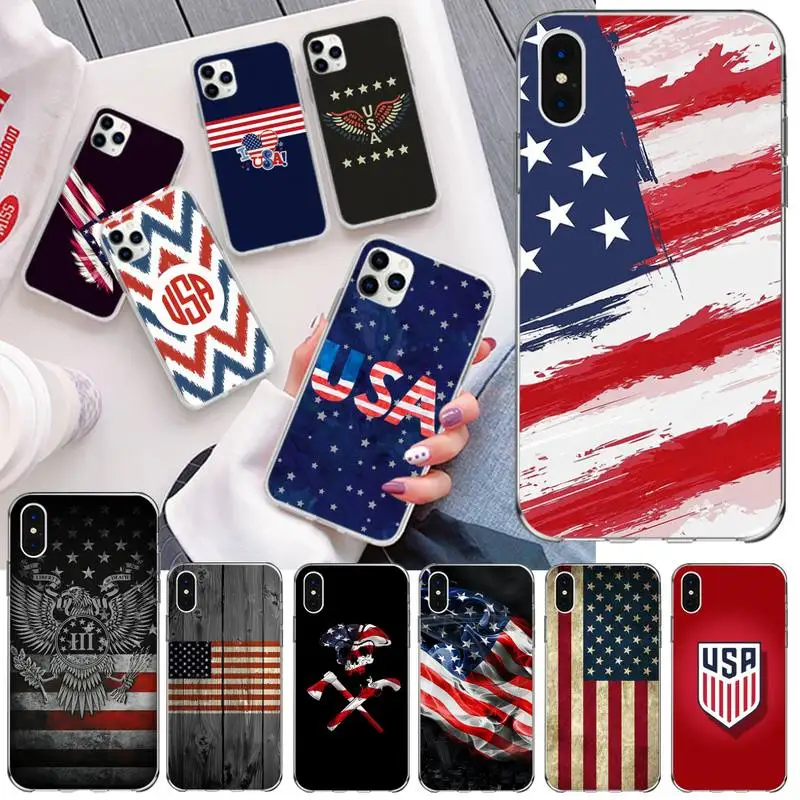 Мягкий силиконовый чехол из ТПУ с американским флагом США для iPhone 11 pro XS MAX 8 7 6 6S Plus