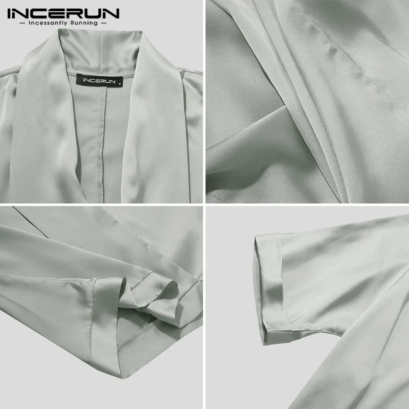 

2021 Men Casual Shirt V Neck Short Sleeve Streetwear Loose Blouse Korean Style Shirts Solid Color Camisas Hombre INCERUN S-5XL