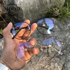 Модные трендовые очки MODO 2021 в форме сердца панды, металлическая круглая оправа, очки с защитой от синего света, готовые очки для чтения при близорукости от 0 до-4,0