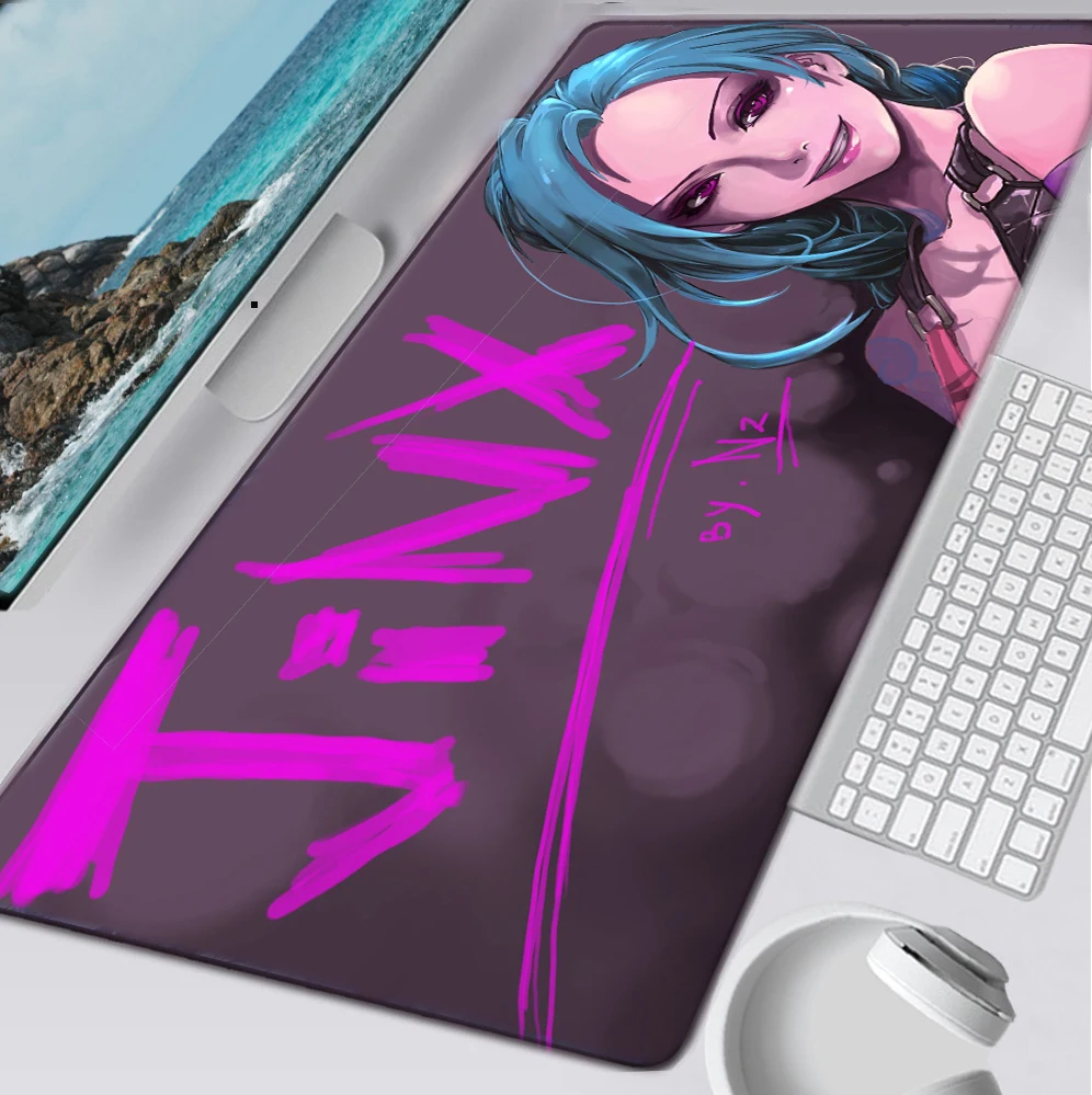 

jinx League of Legends Mouse Pad Computer Table Mat Gamer PC Laptop Large Gamer Mousepad Keyboard XXL Desk Mat Gaming