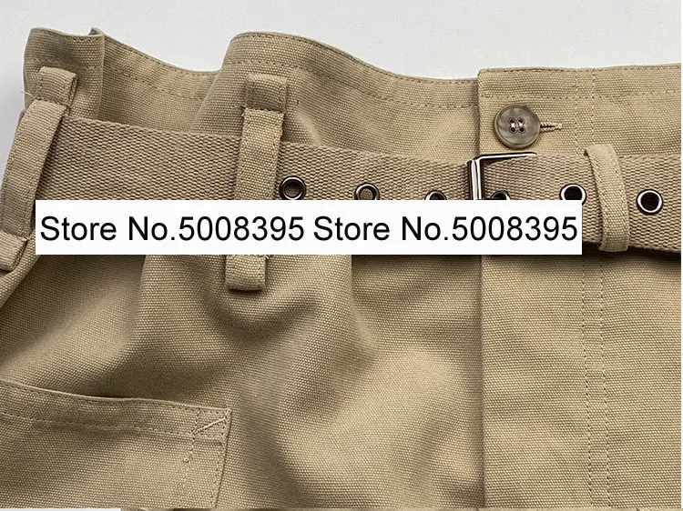 Шорты-багги Rike хлопково-льняные в стиле оверсайз с завышенной талией и поясом