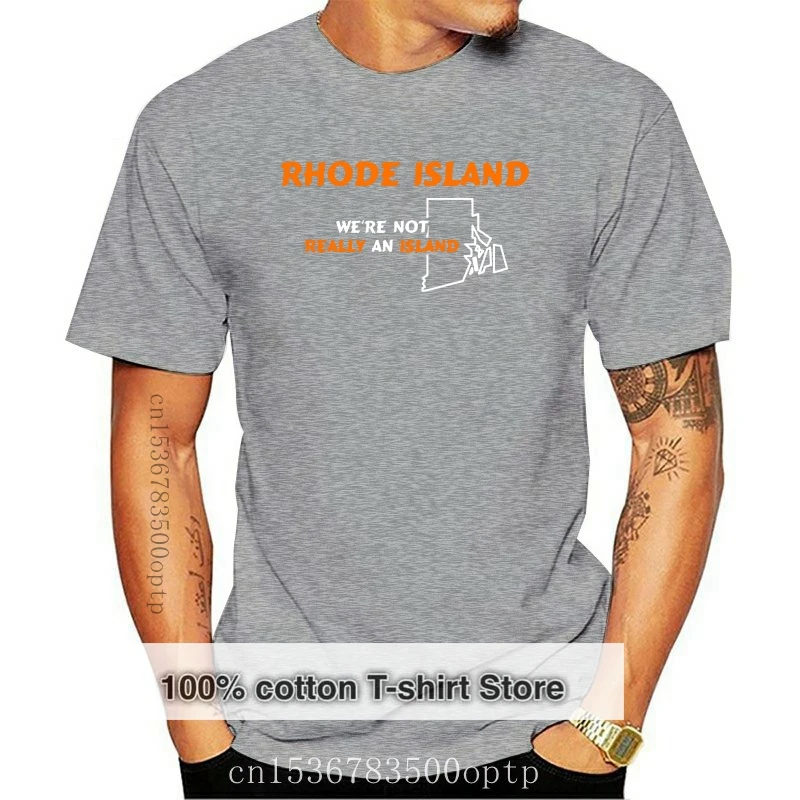 2019 Мужская футболка с принтом хлопковая коротким рукавом Род-остров для взрослых