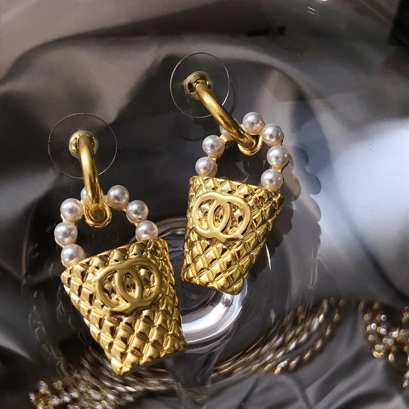 Модные серьги золотого цвета с искусственным жемчугом женские темпераментные
