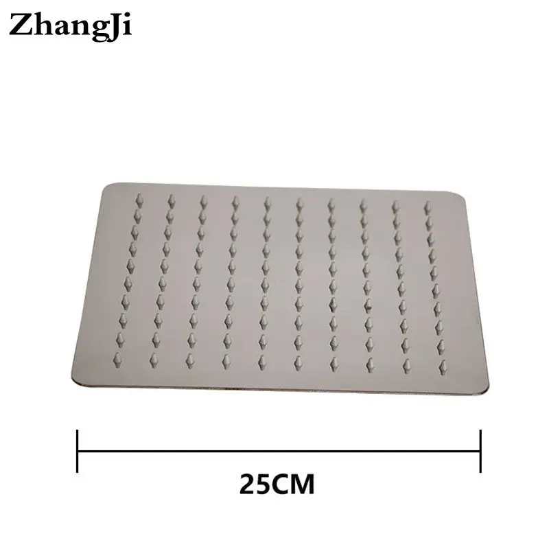 ZhangJi Bathroom Wall Mount Big Panel Rainfall Showerhead 10 Inch Stainless Steel Square Shower Simple 25cm Waterfall Top | Обустройство