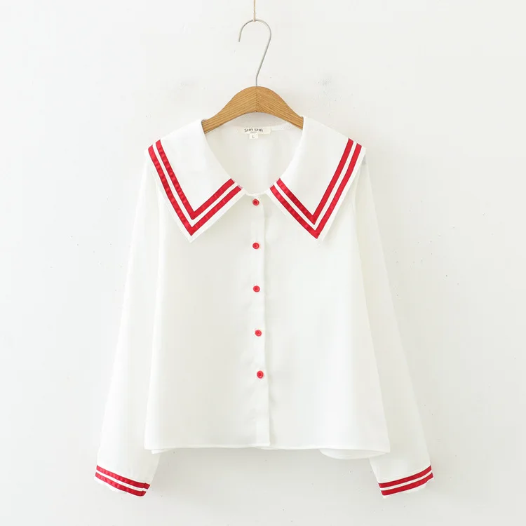 Японская школьная форма в стиле девушки мори осенне-весенняя рубашка японском с