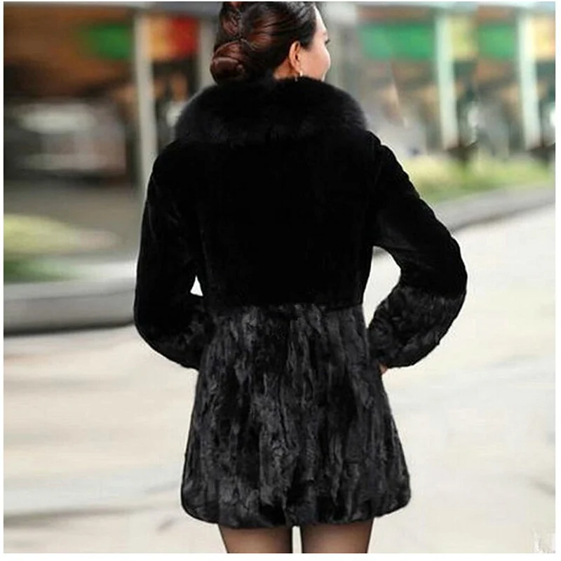 Женская меховая куртка Европейский новый стиль зимняя модная женская элегантное