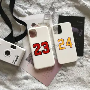 Basketball Number 23 24 Phone Case For IPhone 12 11 Pro Max Xs Xr X 6 6s 7 8 Plus White Candy Colors Cover Basketball Number 23 24 Phone Case For IPhone 12 11 Pro Max Xs Xr X 6 6s 7 8 Plus White Candy Colors Cover
