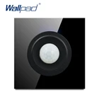 Настенный переключатель Wallpad, Новое поступление, переключатель с датчиком движения, черная прозрачная стеклянная панель, 220 В, 100 Вт