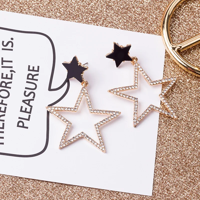 Новые модные большие серьги-подвески в виде пятиконечной звезды для женщин