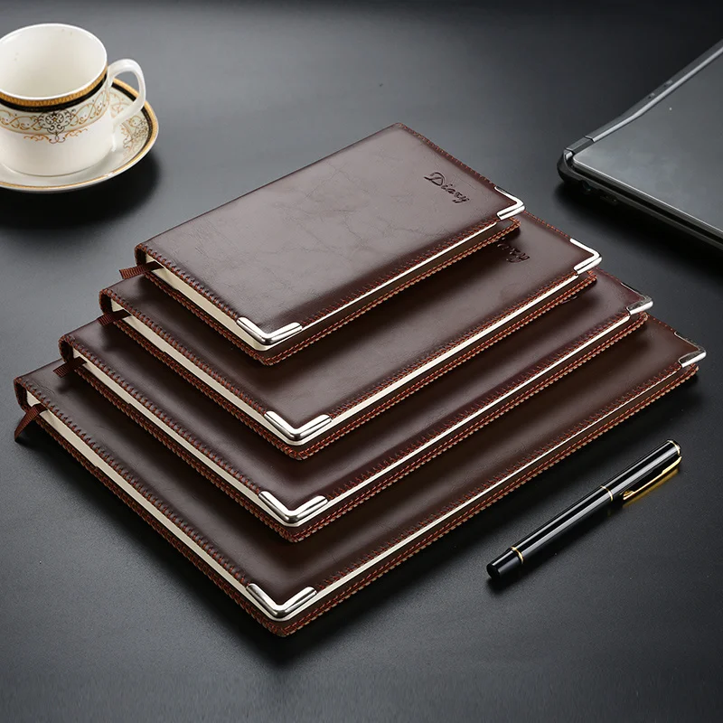 

Exquisite Diary Notebook Classical Stationery A5 A6 Notepad Thickening Diary Vintage Memo Agenda Metal Corner Joural Book