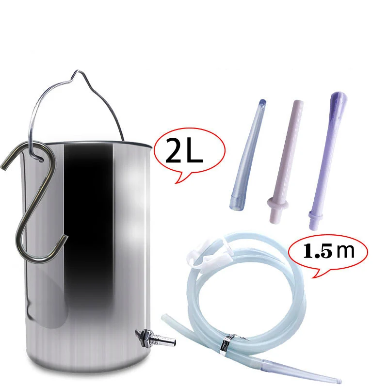 2000 мл стальной набор для анального душа душ анальный клизма промывки ануса