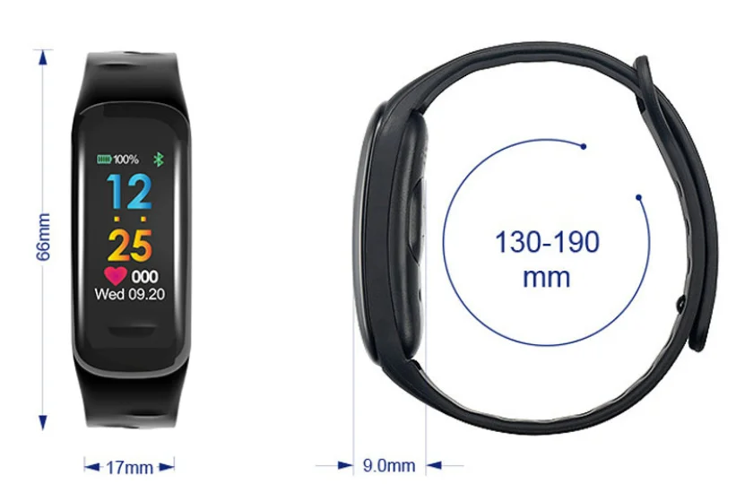 

C1 Plus Smart Band Bracelet GPS IP67 Waterproof Sleep Heart Rate Monitor Sport Fitness Tracker Message Reminder PK Mi Band 4