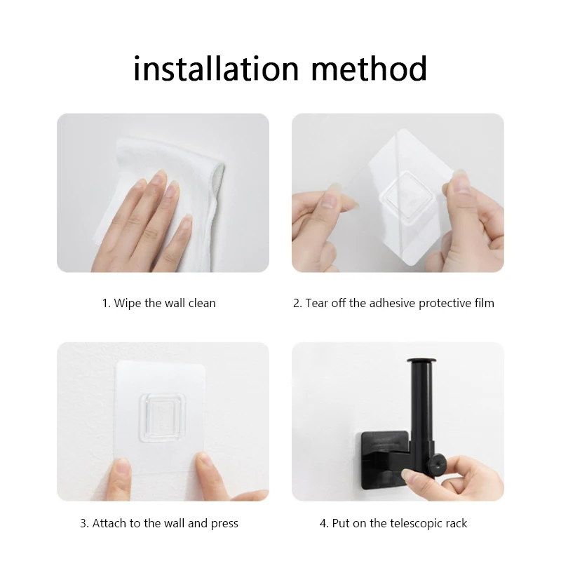 

Home Multifunctional Free Punching Hook Kitchen Retractable Hook Roll Paper Rack Cup Pot Cover Wall Hanging Storage Tool