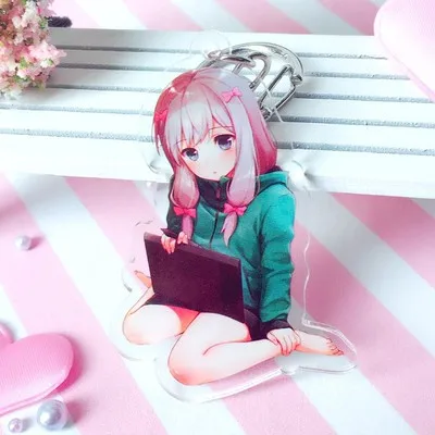 Аниме &quotEromanga-Sensei&quot Sagiri Izumi с подвесками в виде милых акриловых цветов фигурка