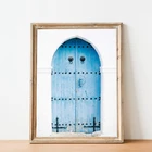 Санторини настенное искусство греческий остров принт древние ворота фотография плакат Винтаж Искусство Холст Картина на стену для гостиной