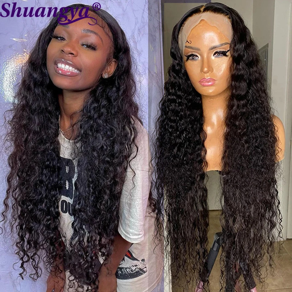 Loose Deep Wave Lace Frontal Wig Peruvian Remy Human Hair Wigs 30 Inch Transparent Lace Front Wig For Women Hd 5x5 Closuse Wig