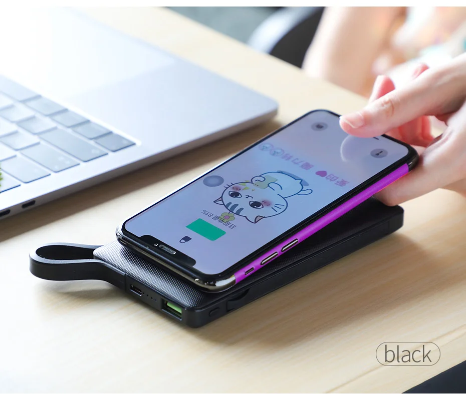 Hoco 3в1 QC3.0+ PD 18 Вт power Bank 10000 мА-ч, беспроводное зарядное устройство power bank с кабелем для iPhone X 11 Pro HUAWEI mate 30 быстрое зарядное устройство