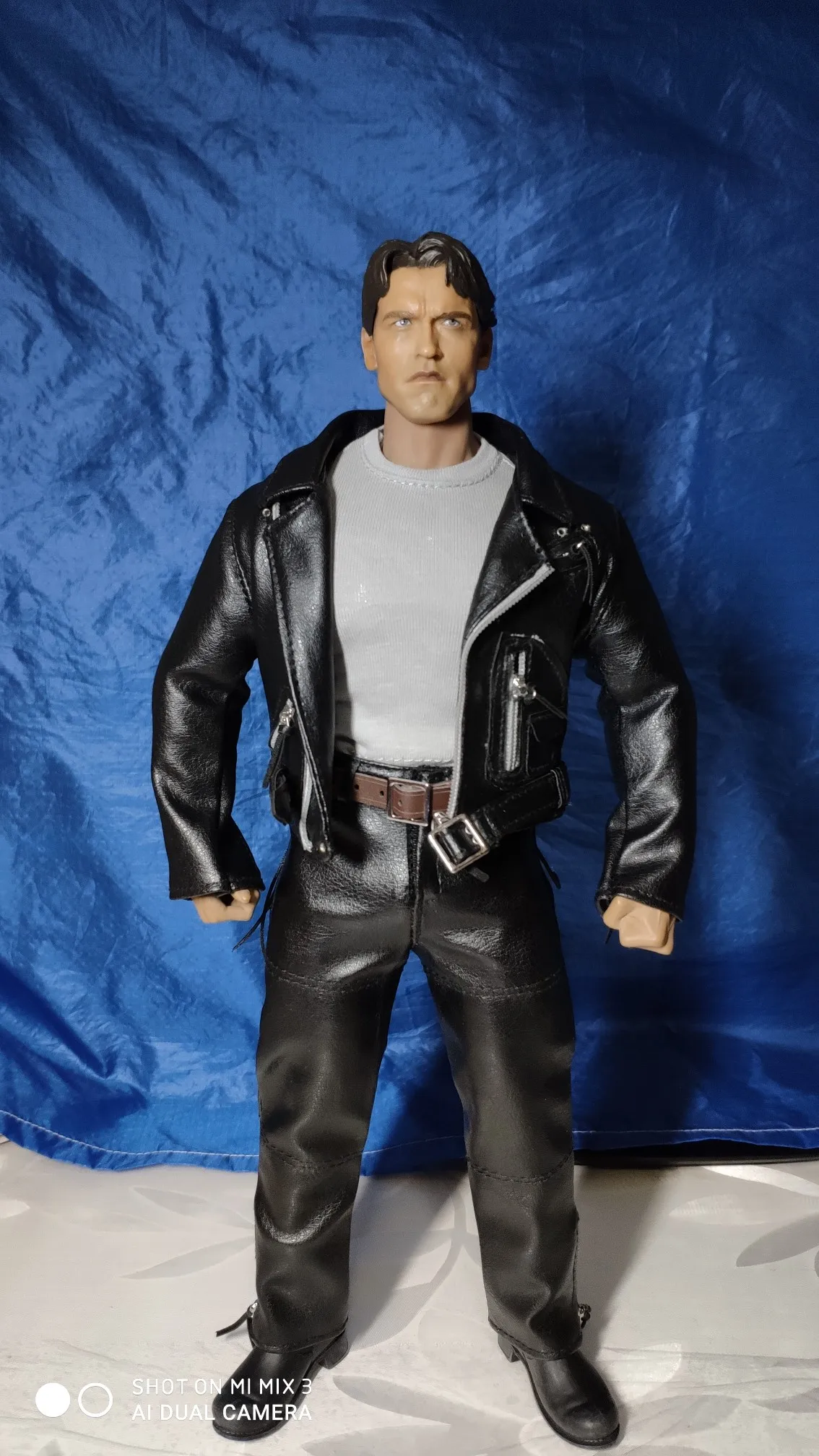 

1/6 Scale Male Leather Jacket Trousers Boots Set for 12 Inches Super Striong M34 M35 Arnold Body Figure