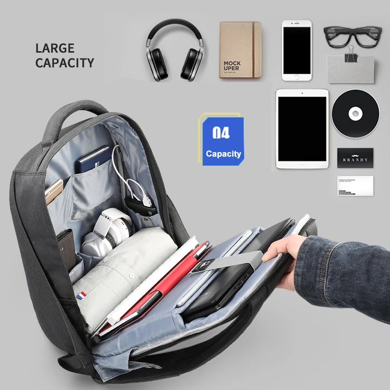 Tigernu Анти Вор Рюкзак Светоотражающие Полосы Водонепроницаемые Мужской Для