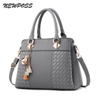 Модные женские сумки, сумка-тоут из искусственной кожи с кисточками, сумка через плечо с вышивкой и верхней ручкой, сумка на плечо, Женские Простые Стильные ручные сумки