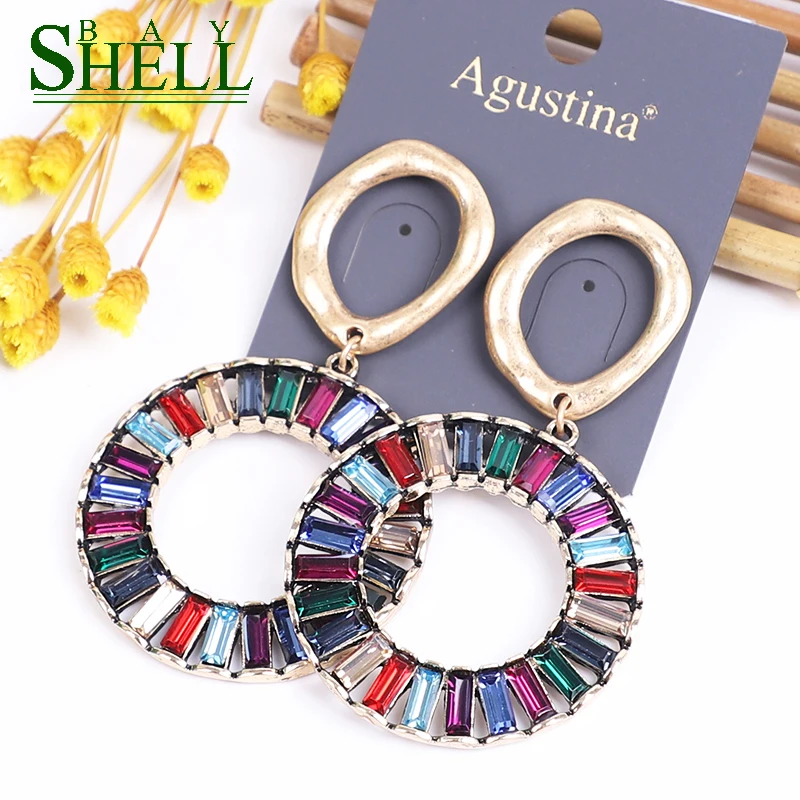 Серьги Shell bay Blue Kpop Модная бижутерия серьги с кристаллами женские подвески