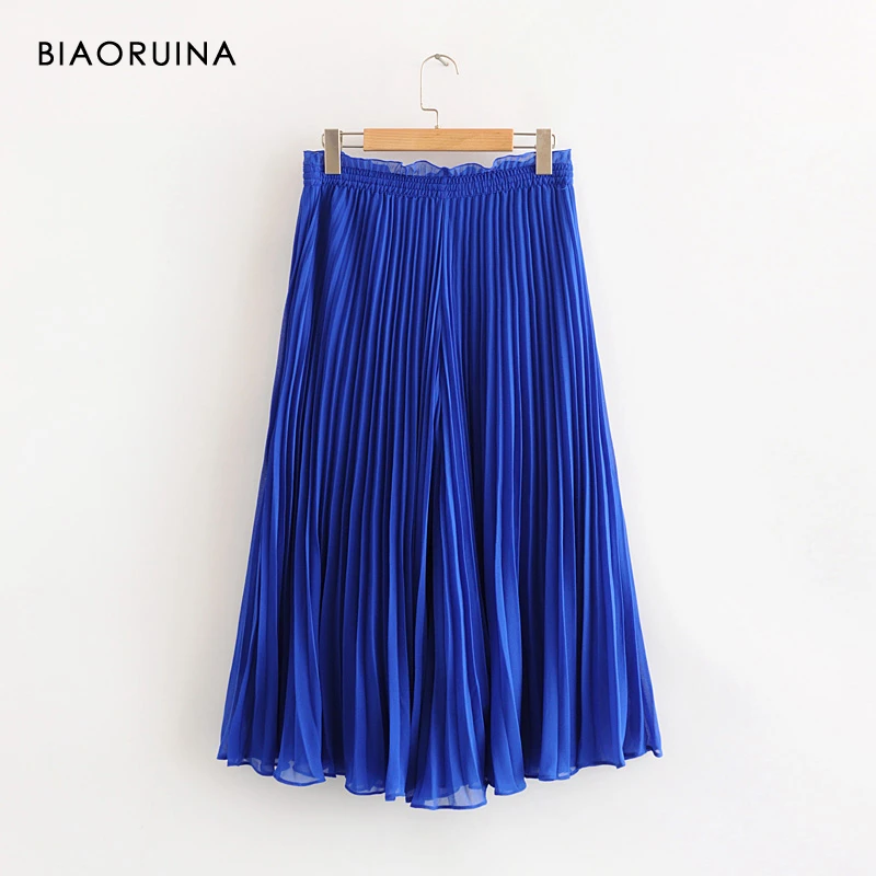 BIAORUINA женские шифоновые одноцветные широкие брюки длиной до щиколотки