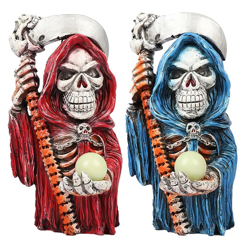 Ужасная мрачная статуя Жнеца окрашенная полимерная поделка реквизит на Хэллоуин