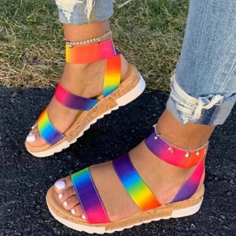 

2021 Summer Women Sandals Fashion Platform Open Toe Sexy Sandals Set of Feet Outdoor Beach Shoes Big Size 35-43 Zapotas De Moda