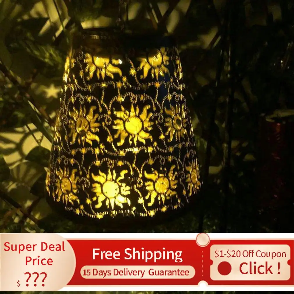

Sunflower Projection Lamp Outdoors Solar Iron Hollow Sunflower Projection Lamp Home Garden Hanging Lamp новый год 2022