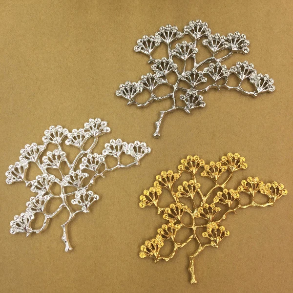 10 шт./лот 66x53 мм металлический цветочный мотив дерева для ожерелья ювелирные