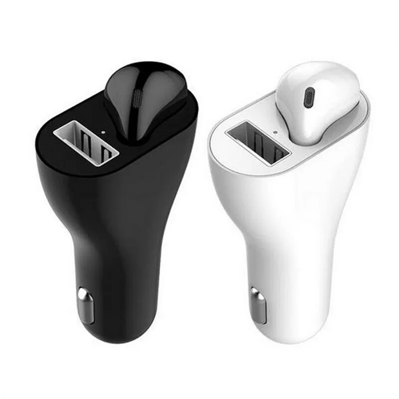 Новинка, портативное автомобильное зарядное устройство, одна гарнитура, USB, Беспроводная зарядка, автоматическое подключение, Bluetooth 5,0, гарнитура, прикуриватель