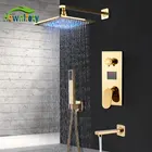 Смеситель для душа со светодиодной подсветкой, 8101216 дюймов, цифровой дисплей