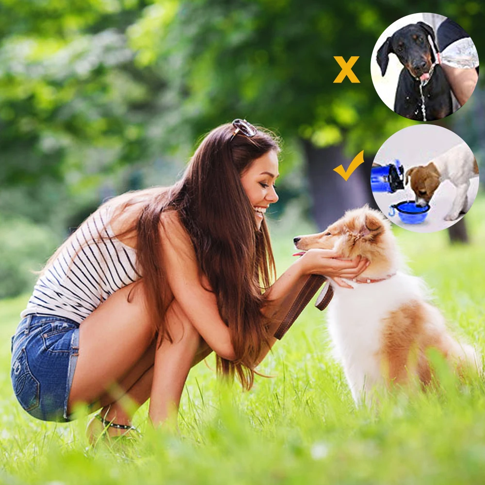 Hoomall Складная миска для собаки 2 в 1 Pet бутылка воды контейнер продуктов