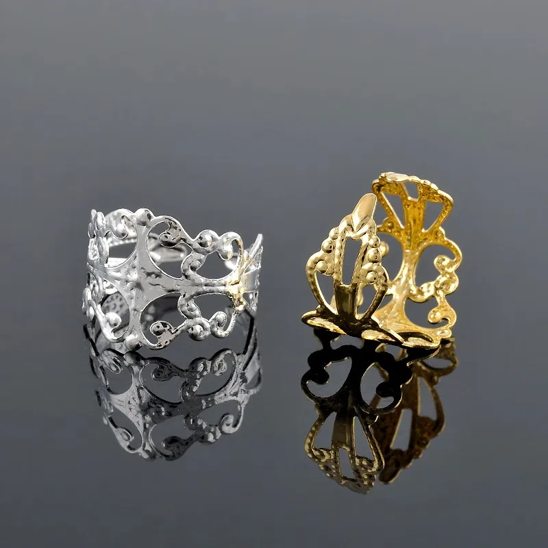 Металлический цветок геометрический крест носок Золотое серебрянное кольцо