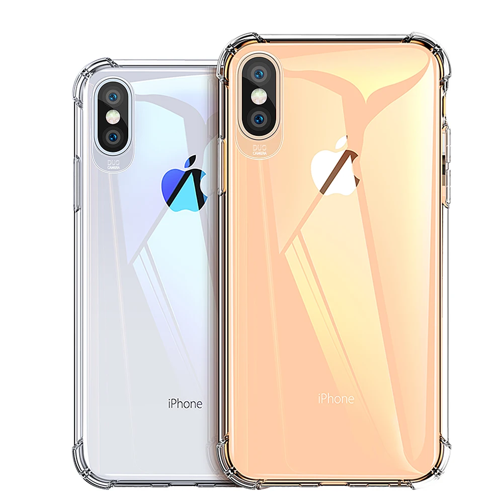 Прозрачный Противоударный чехол для телефона Essager для iPhone 11 Pro XS Max X XR 8 7 6 6S Plus 5 5S SE 8plus 7plus роскошный силиконовый чехол-накладка - Цвет: Прозрачный