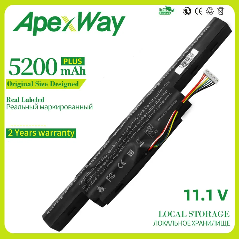 

ApexWay 11,1 В Новый AS16B5J AS16B8J Аккумулятор для ноутбука Acer Aspire E5-575G-53VG 3ICR19/66-2 бесплатно 2 года гарантии 6 ячеек